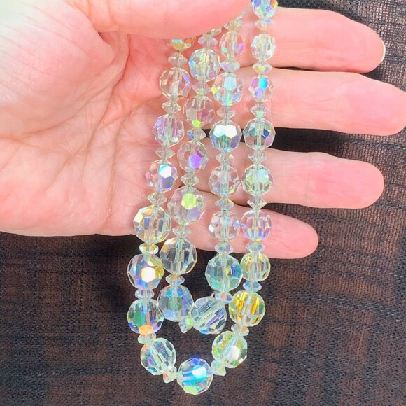 Gorgeous Crystal Double Strung Vintage Necklace Elegant Beaded WOW! - Picture 1 of 10